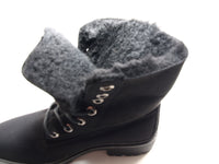 Damen Stiefeletten Schnürr Boots Outdoor Winterboots warm gefüttert Black # 2