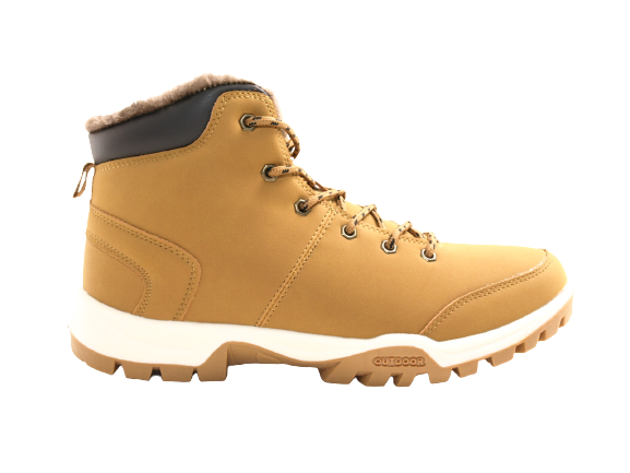 Bottines à lacets d'hiver pour homme fourrées chaudement camel # 19087