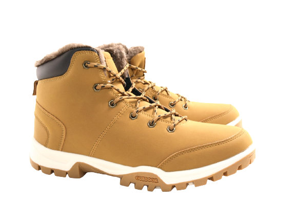 Bottines à lacets d'hiver pour homme fourrées chaudement camel # 19087