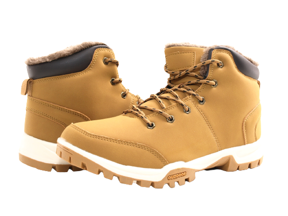 Bottines à lacets d'hiver pour homme fourrées chaudement camel # 19087