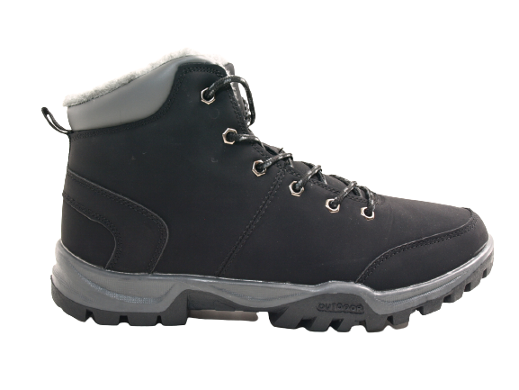Bottines à lacets d'hiver pour homme doublées chaud Noir # 19087