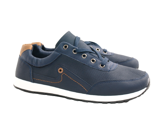 Chaussures de sport décontractées pour hommes, baskets, chaussures de course, sneakers bleu # 9065-4
