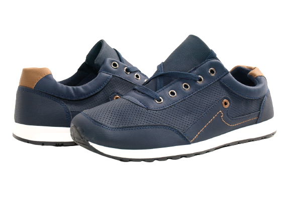 Chaussures de sport décontractées pour hommes, baskets, chaussures de course, sneakers bleu # 9065-4