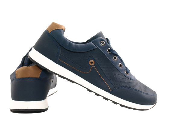 Chaussures de sport décontractées pour hommes, baskets, chaussures de course, sneakers bleu # 9065-4