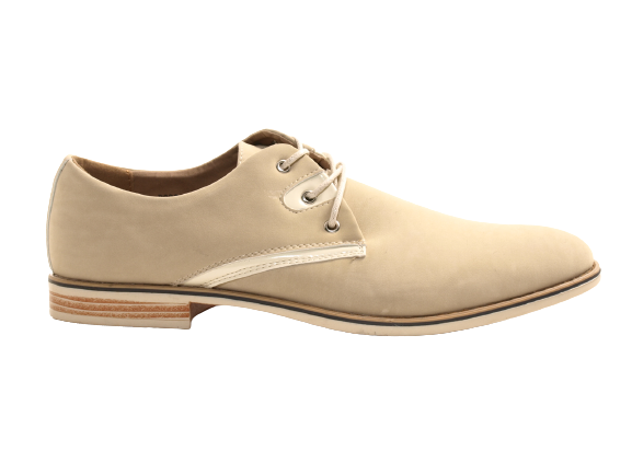 Chaussures de ville homme design richelieus habillées cuir aspect daim beige # 226005