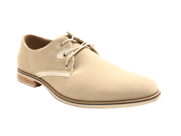 Chaussures de ville homme design richelieus habillées cuir aspect daim beige # 226005