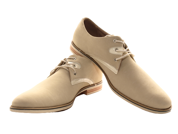 Chaussures de ville homme design richelieus habillées cuir aspect daim beige # 226005
