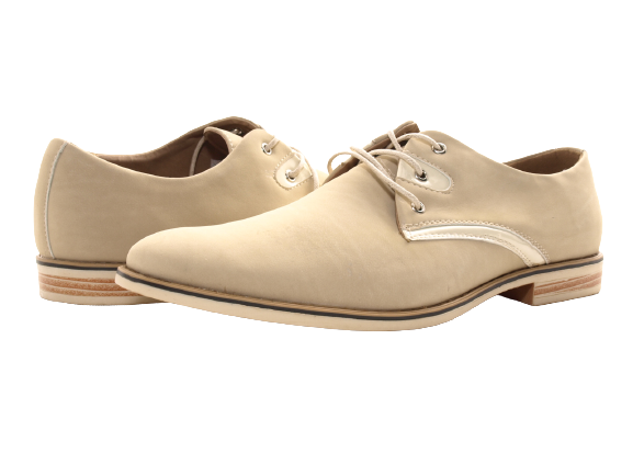 Chaussures de ville homme design richelieus habillées cuir aspect daim beige # 226005