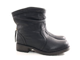 Damen Schlupf Stiefeletten Biker Boots Outdoor Winterboots warm gefüttert Black # 032