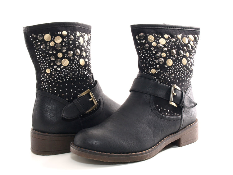 Bottines femme boots outdoor bottes d'hiver doublure chaude noir # 549