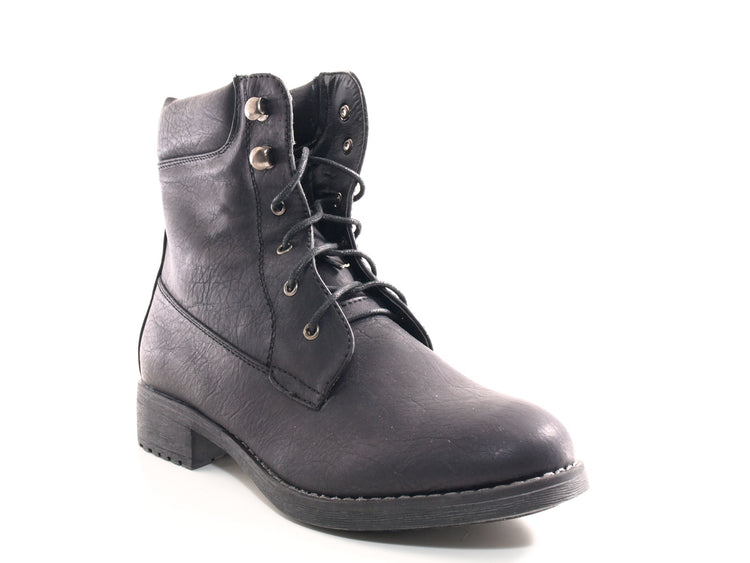 Damen Stiefel Schnürr Boots Outdoor Winterboots warm gefüttert Black # 443