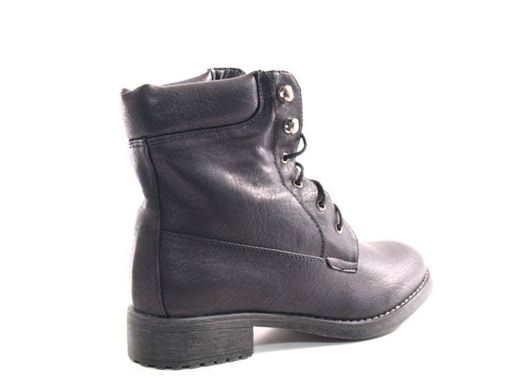 Damen Stiefel Schnürr Boots Outdoor Winterboots warm gefüttert Black # 443