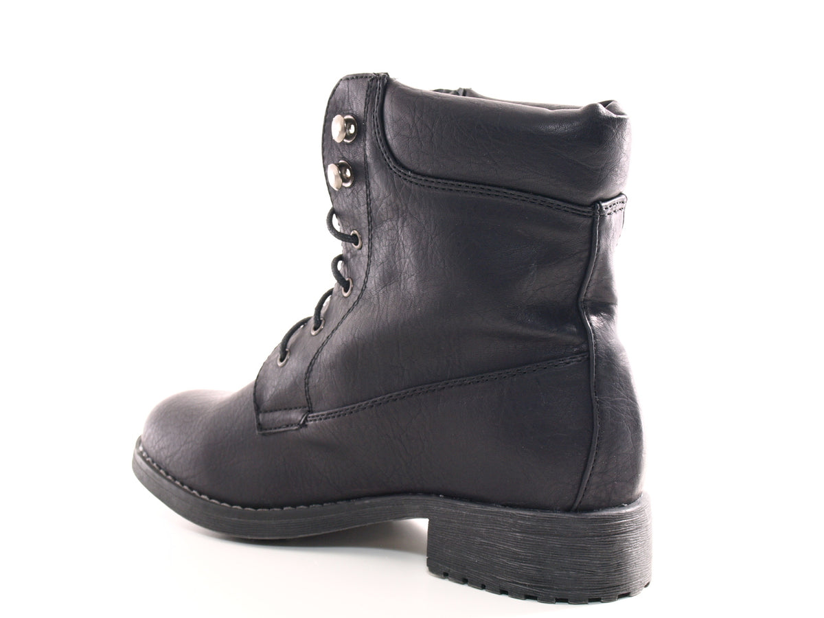 Damen Stiefel Schnürr Boots Outdoor Winterboots warm gefüttert Black # 443