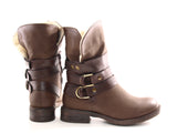 Damen Stiefeletten Boots Outdoor Winterboots warm gefüttert Brown # 051