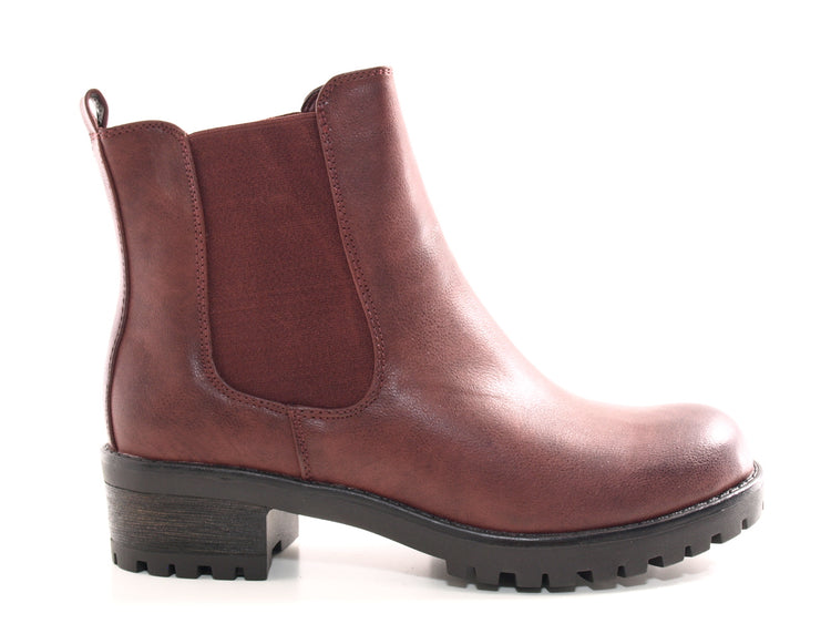 Women's Slip-on Ankle Boots Wine # 945