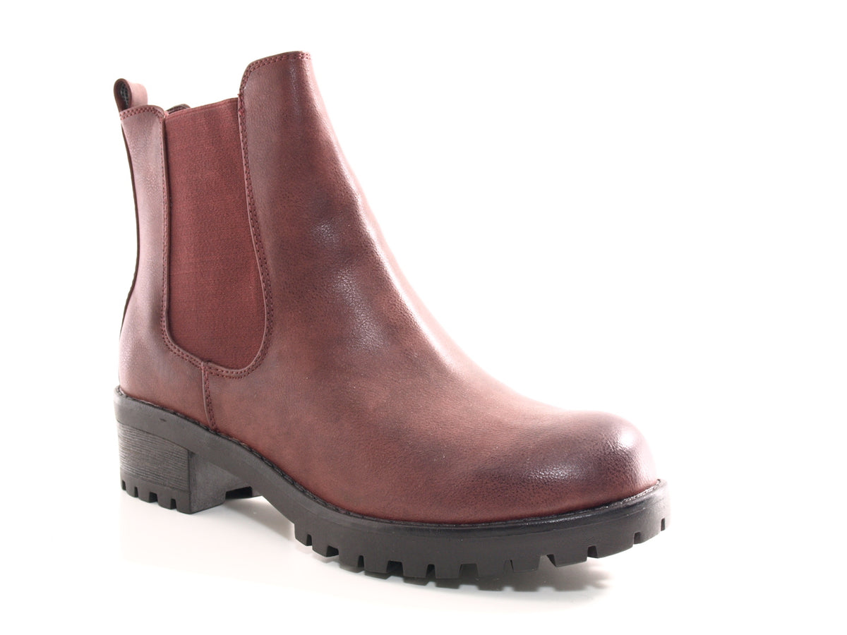 Women's Slip-on Ankle Boots Wine # 945