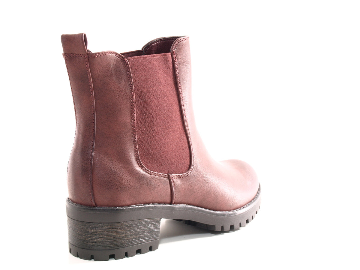 Women's Slip-on Ankle Boots Wine # 945