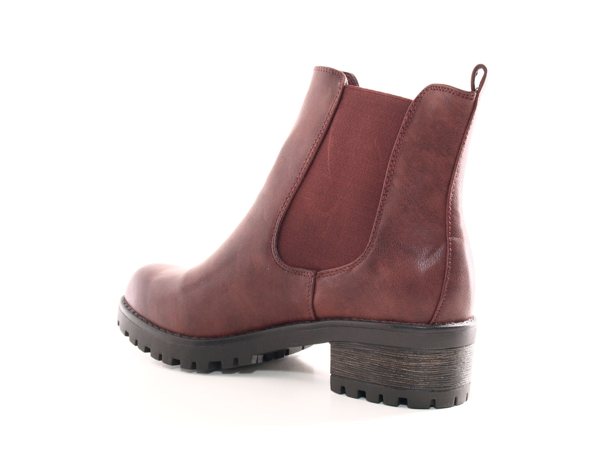 Women's Slip-on Ankle Boots Wine # 945