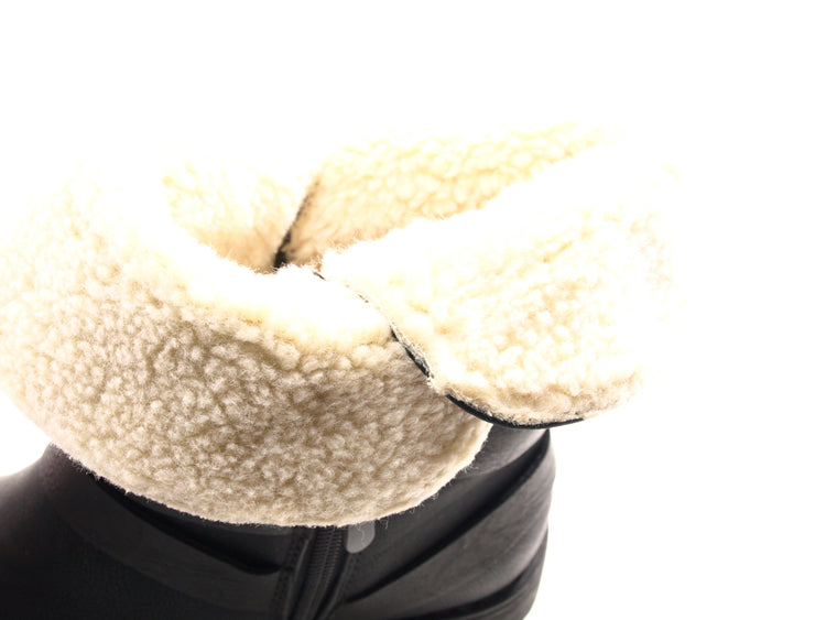 Bottines pour femme, chaussures d'extérieur, bottes d'hiver doublées chaudes, noir # 051
