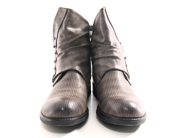 Women's Ankle Boots Biker Boots Outdoor Winter Boots warm lined Grey # 936