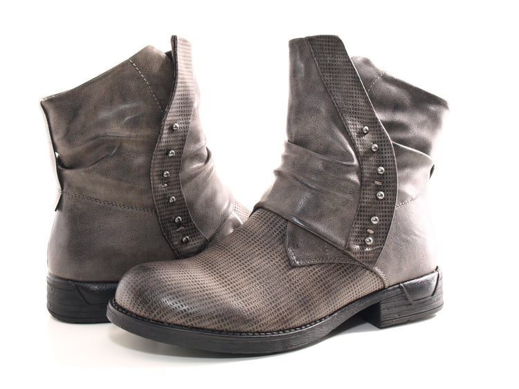 Women's Ankle Boots Biker Boots Outdoor Winter Boots warm lined Grey # 936