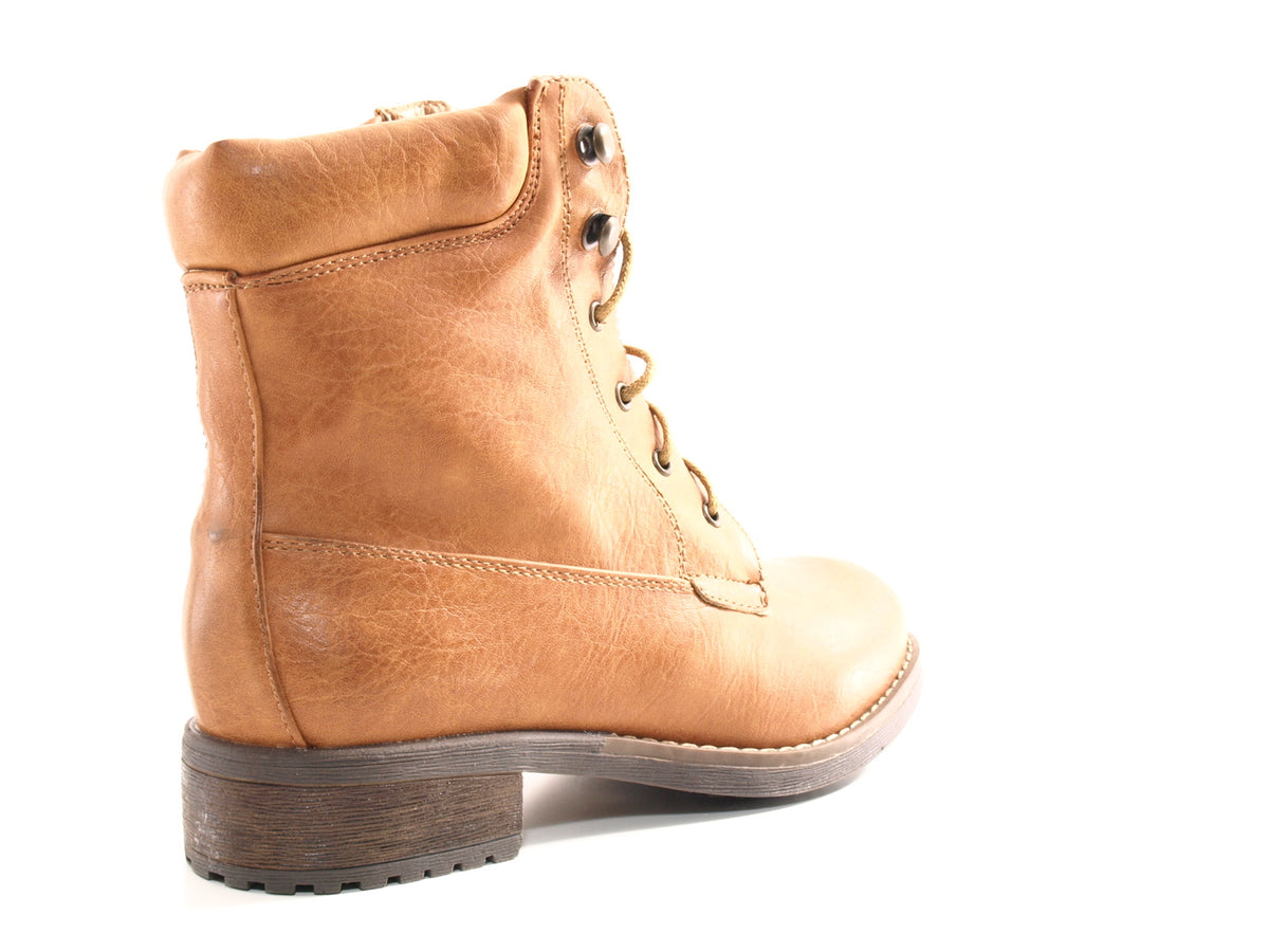 Women's lace-up boots, outdoor winter boots, warm-lined, camel # 443
