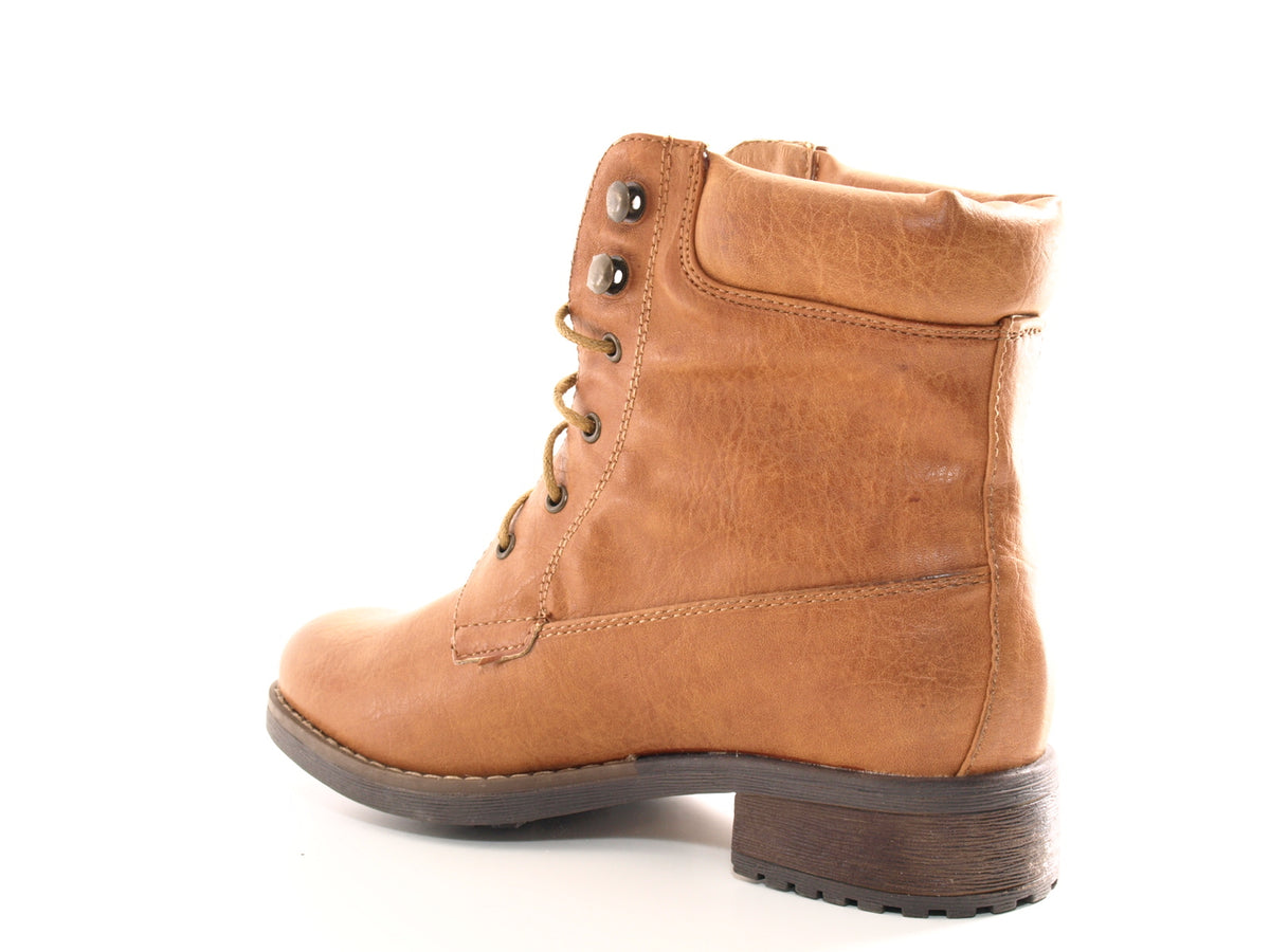 Women's lace-up boots, outdoor winter boots, warm-lined, camel # 443
