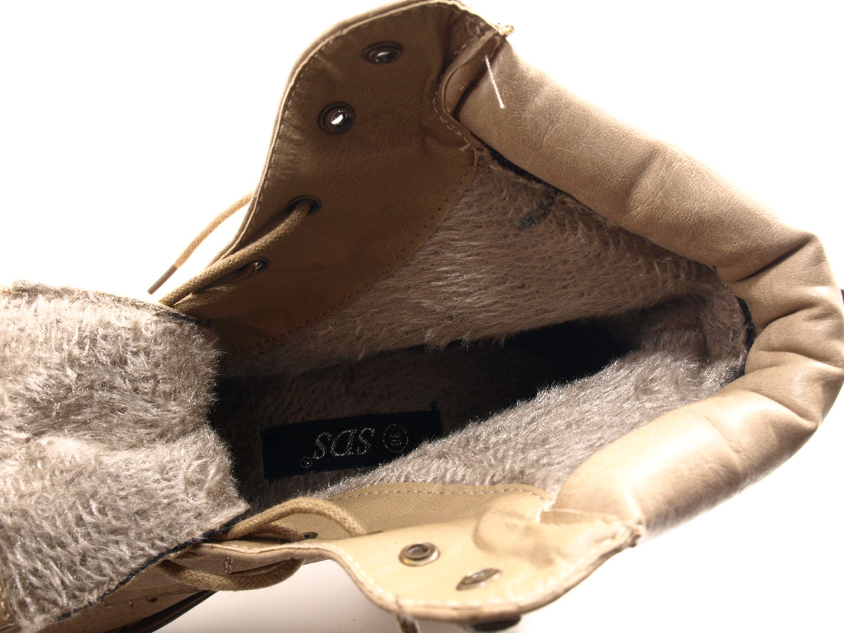 Bottines à lacets pour femme bottes d'extérieur bottes d'hiver doublure chaude kaki # 443