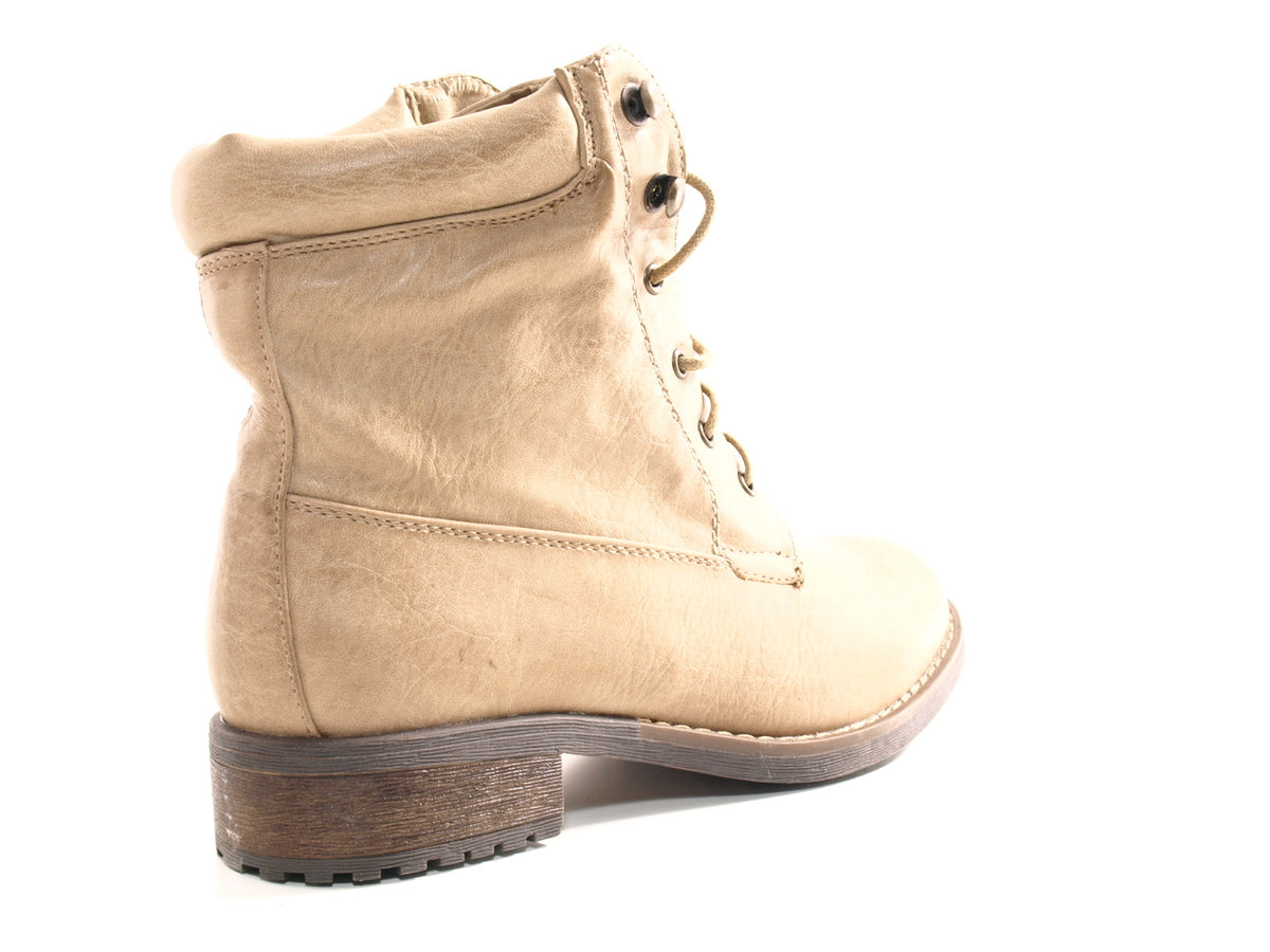 Bottines à lacets pour femme bottes d'extérieur bottes d'hiver doublure chaude kaki # 443