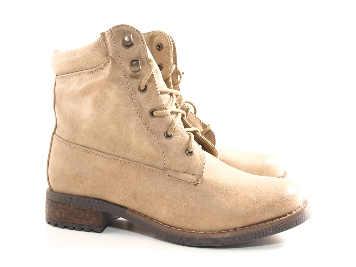 Bottines à lacets pour femme bottes d'extérieur bottes d'hiver doublure chaude kaki # 443