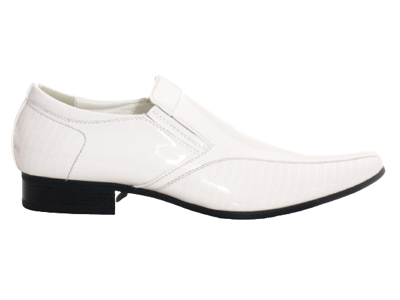 Chaussures habillées pour homme, style business, chaussures de ville, chaussures de costume, chaussures de soirée, aspect verni blanc # 157-58