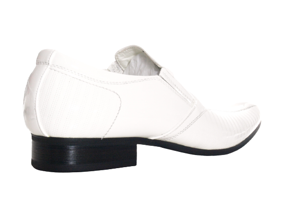 Chaussures habillées pour homme, style business, chaussures de ville, chaussures de costume, chaussures de soirée, aspect verni blanc # 157-58