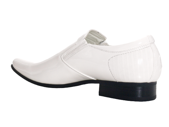 Chaussures habillées pour homme, style business, chaussures de ville, chaussures de costume, chaussures de soirée, aspect verni blanc # 157-58