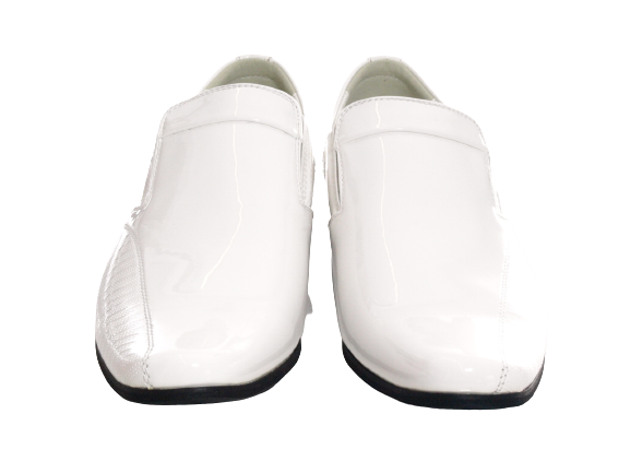 Chaussures habillées pour homme, style business, chaussures de ville, chaussures de costume, chaussures de soirée, aspect verni blanc # 157-58
