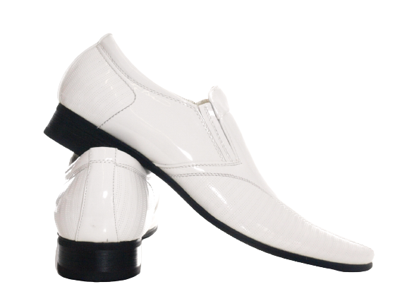 Chaussures habillées pour homme, style business, chaussures de ville, chaussures de costume, chaussures de soirée, aspect verni blanc # 157-58
