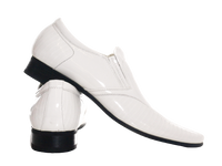 Herren Business Designer Halbschuhe Anzug  Schuhe Abendschuhe Lack Optik White # 157-58