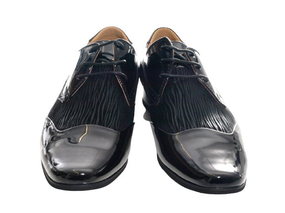 Men's Designer Business Low Shoes Suit Lace-up Shoes Evening Shoes Patent Look Black # 157-79