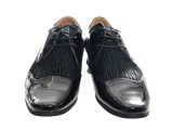 Herren Business Designer Halbschuhe Anzug Schnürr Schuhe Abendschuhe Lack Optik Black # 157-79