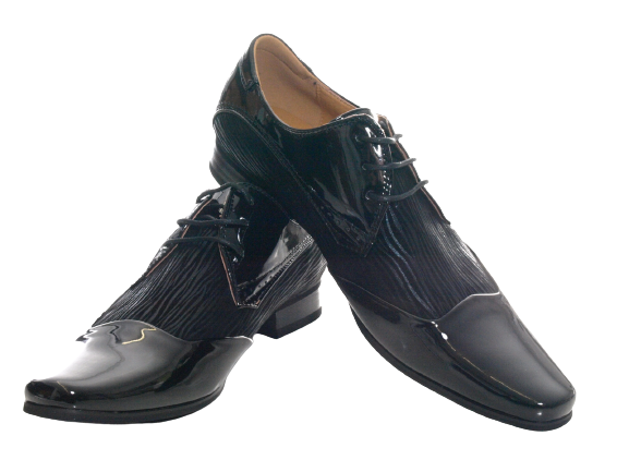 Men's Designer Business Low Shoes Suit Lace-up Shoes Evening Shoes Patent Look Black # 157-79