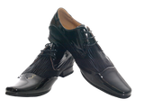 Herren Business Designer Halbschuhe Anzug Schnürr Schuhe Abendschuhe Lack Optik Black # 157-79