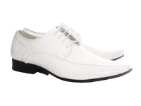 Herren Business Designer Halbschuhe Anzug Schnürr Schuhe Abendschuhe Lack Optik White # 157-59