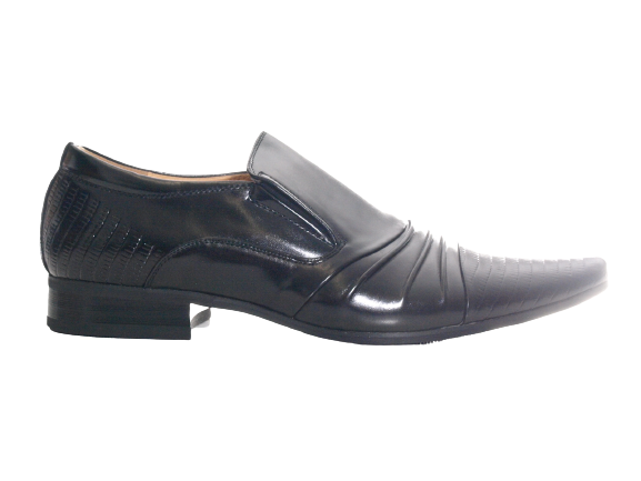 Chaussures habillées de ville pour homme, chaussures de costume, chaussures de soirée, aspect verni, noir # 157-8