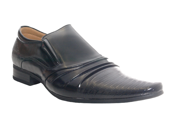 Chaussures habillées de ville pour homme, chaussures de costume, chaussures de soirée, aspect verni, noir # 157-8