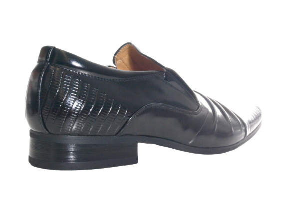 Chaussures habillées de ville pour homme, chaussures de costume, chaussures de soirée, aspect verni, noir # 157-8