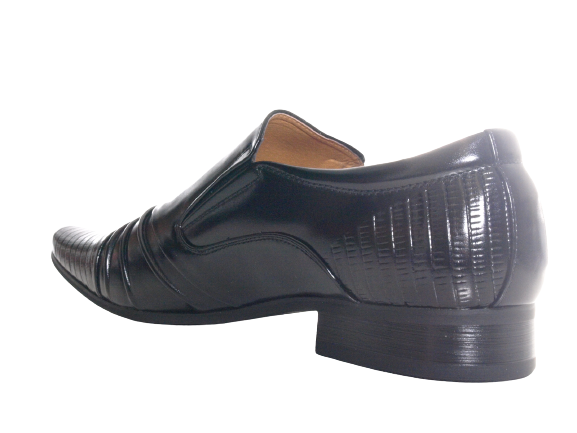 Chaussures habillées de ville pour homme, chaussures de costume, chaussures de soirée, aspect verni, noir # 157-8