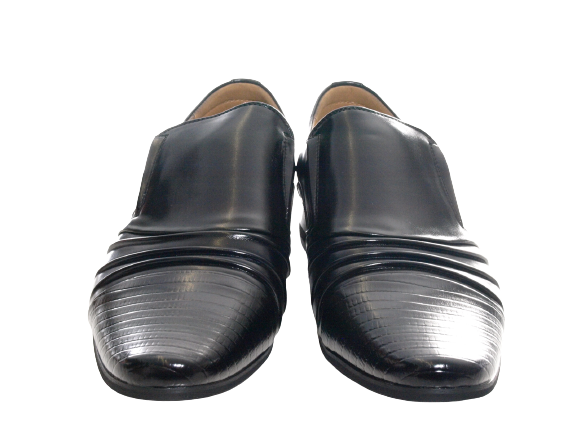 Chaussures habillées de ville pour homme, chaussures de costume, chaussures de soirée, aspect verni, noir # 157-8