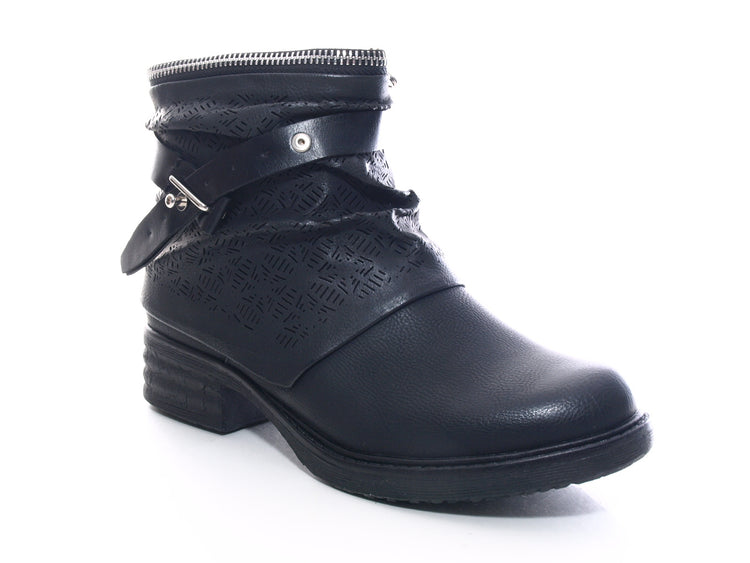 Bottines femme bottes biker bottes outdoor bottes d'hiver noir # 405