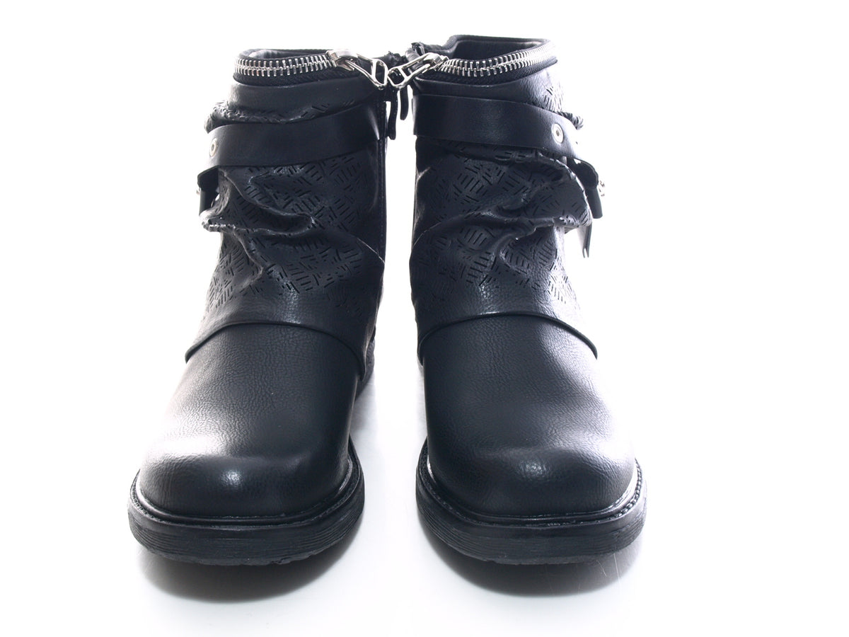 Bottines femme bottes biker bottes outdoor bottes d'hiver noir # 405