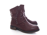 Damen Stiefeletten Boots Outdoor Winterboots warm gefüttert Wine # 936