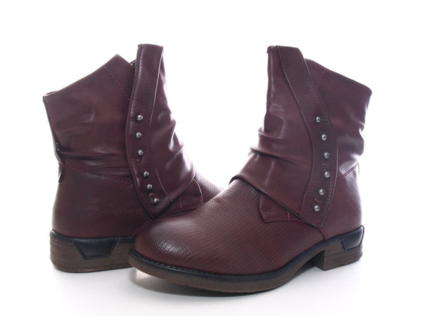 Damen Stiefeletten Boots Outdoor Winterboots warm gefüttert Wine # 936